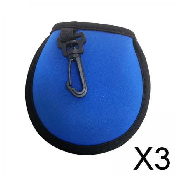 3xGolf Ball Cleaner with Clip Portable Golf Ball Wiping Golf Ball Cleaning Bag Blue
