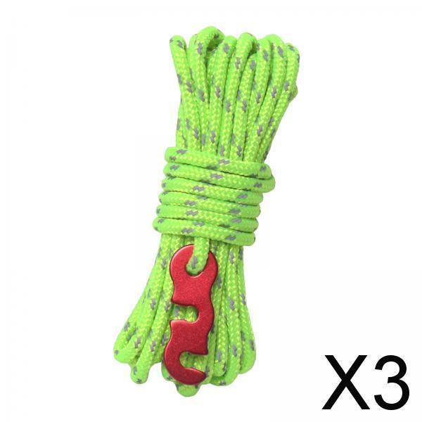 3x4 Meter 4mm Reflective guyline Rope Tent Nylon Cord Fluorescent Green