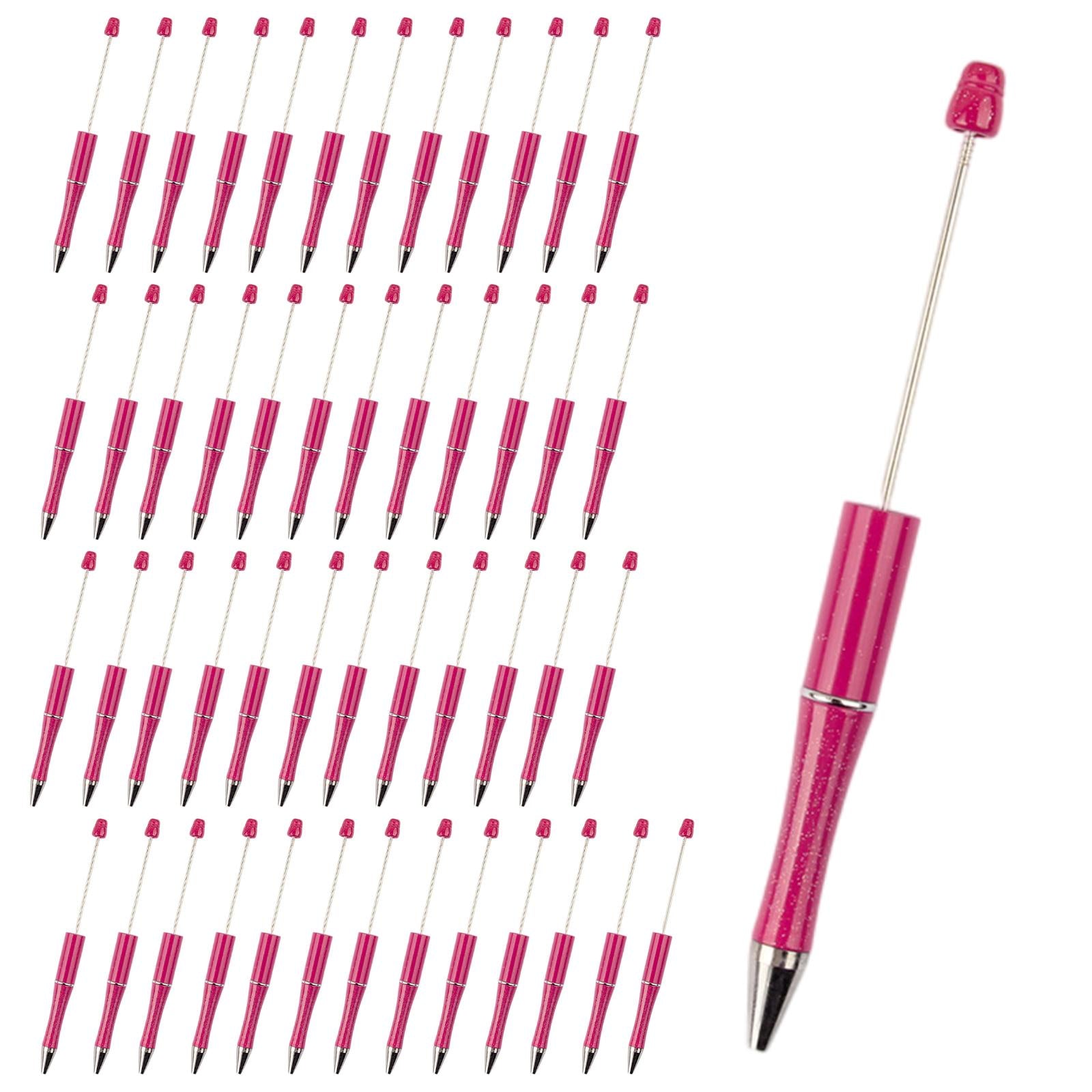50x Bead Pens Ballpoint Pen Ball Pen for Office School Rose Red