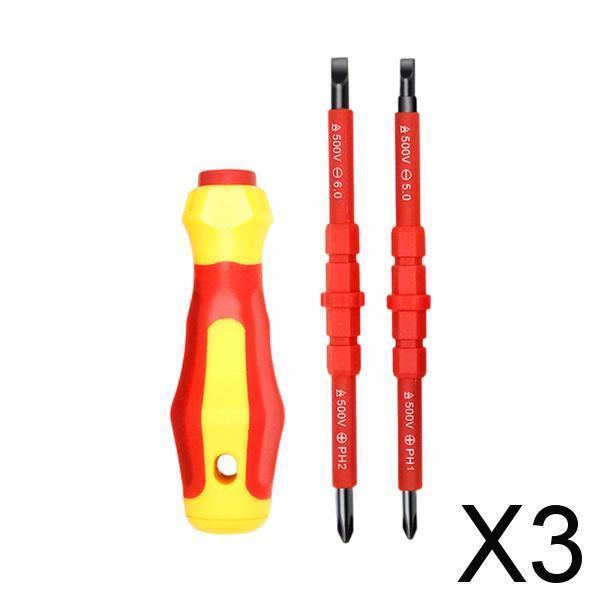 3xInsulated Screwdriver Set Slotted and Square Tips for RC Car Computer Repair
