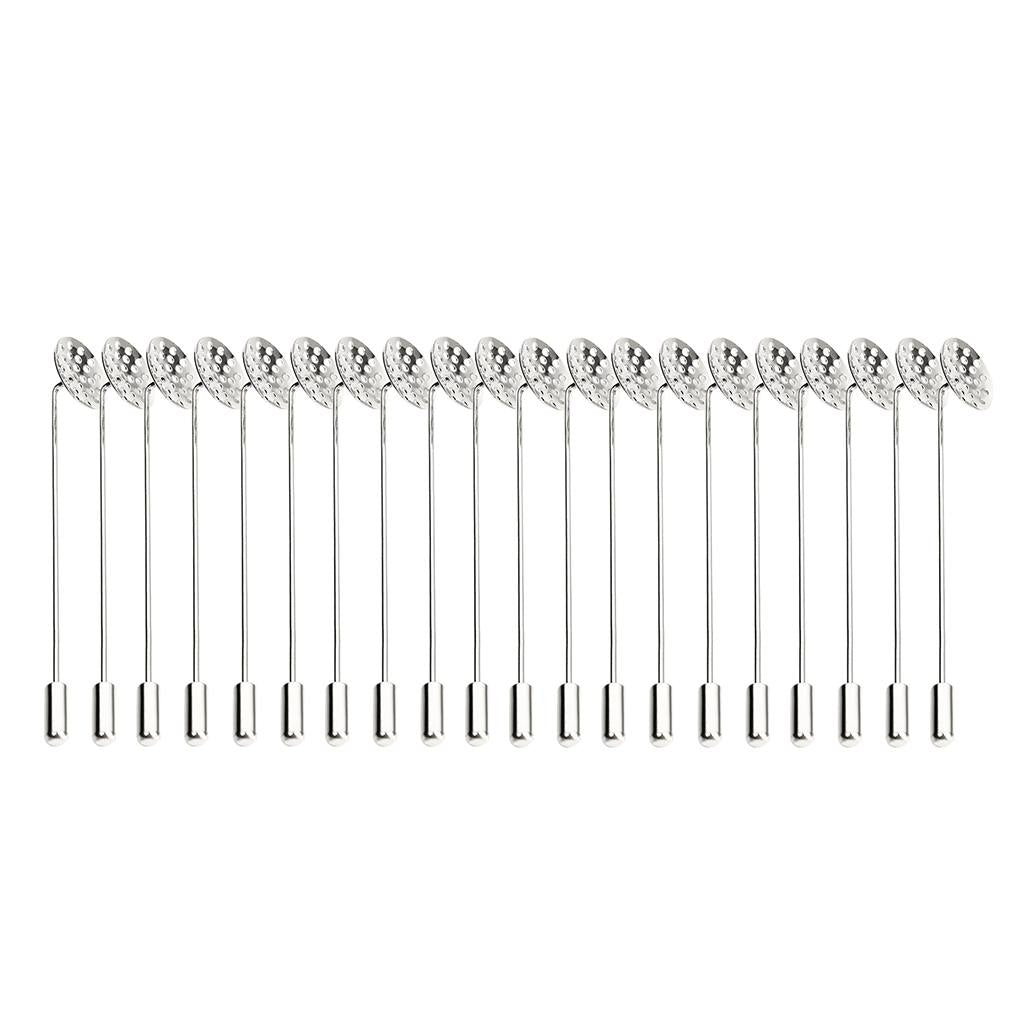 20pcs Round Bezel Empty Tray Findings Making Craft Stick Pin Brooch Findings