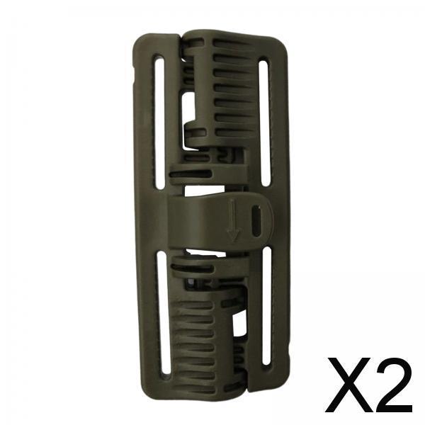 2xVest Quick Release Buckle Slider for Hunting Backpack Strap Belt Accessories Green Long