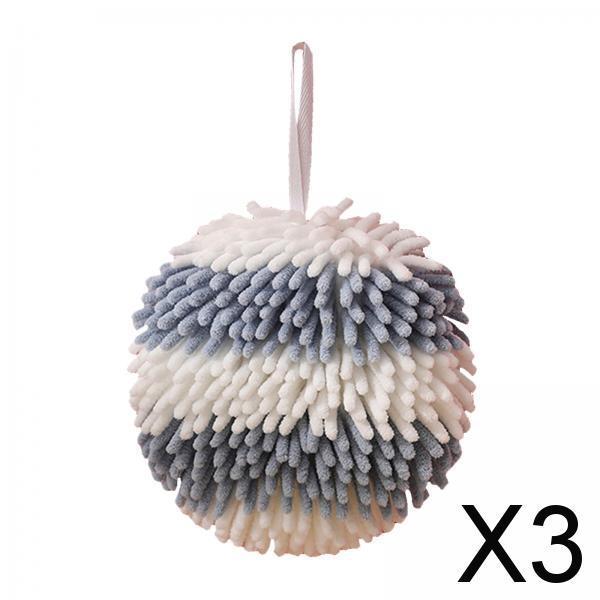 3xHand Towel Hand Wash Cleaning Cloth Washcloths for Washroom Kitchen Toilet Blue and White