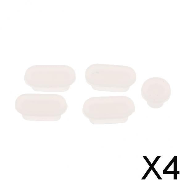 4xSilicone Dust Stopper Dustproof Plug USB Earphone Port Cap for MacBook Clear