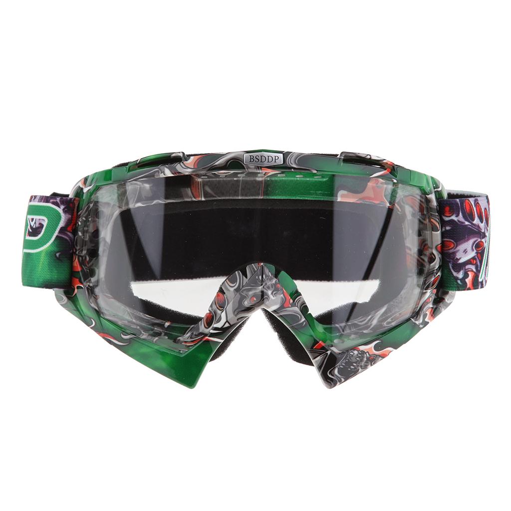 Anti Fog Motorcycle ATV Dirt Bike Racing Goggles Glasses A011 White Mirror