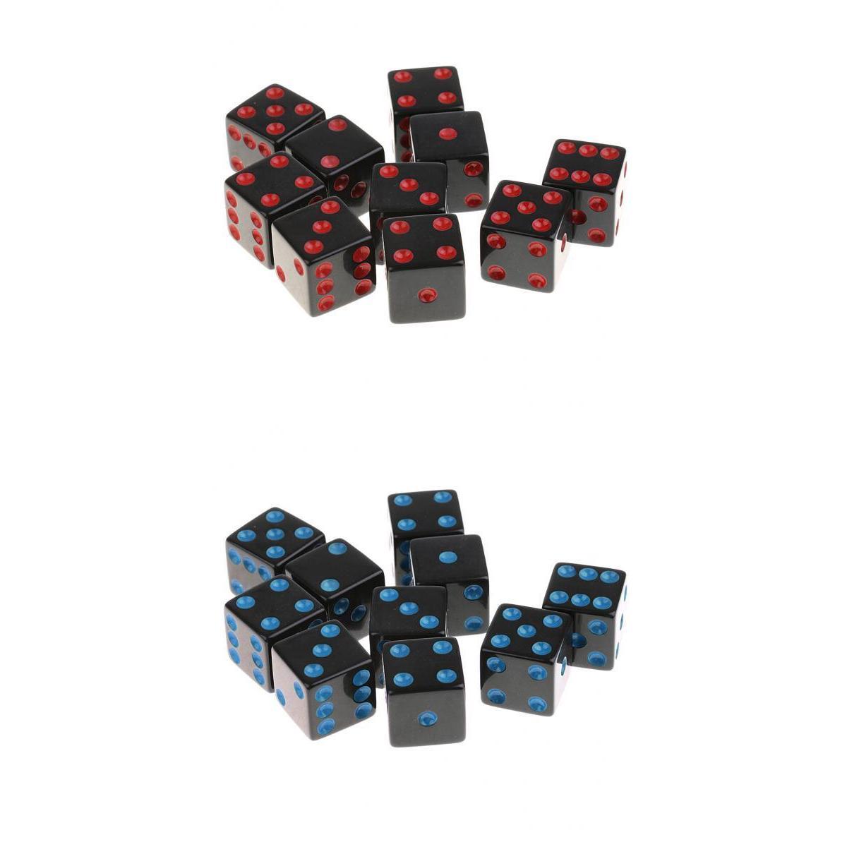 20 Pieces Plastic Dice D6 6 Sided Dotted Dice for D&D RPG Toy Party Supplies