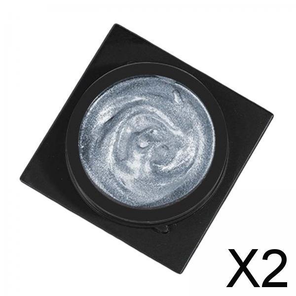 2xGypsum Gel Nail Art Painting Drawing Polish 3D Metallic Nail Art Gel Polish Blue