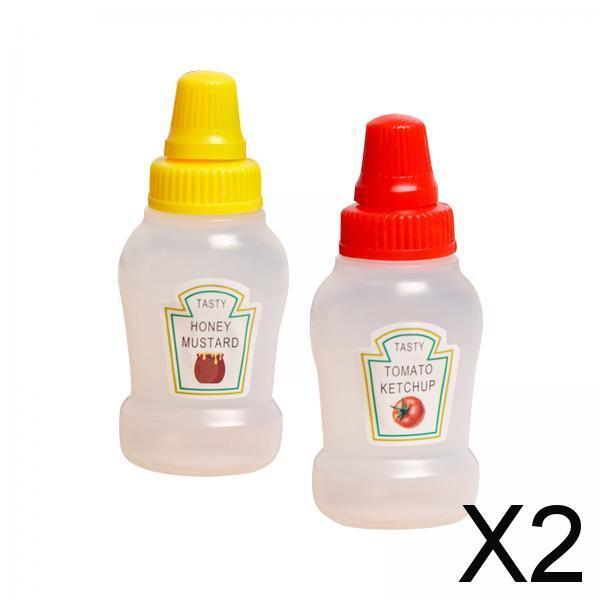 2xMini Tomato Ketchup Bottle Containers Bottle for Kitchen BBQ Outdoor ketchup and salad