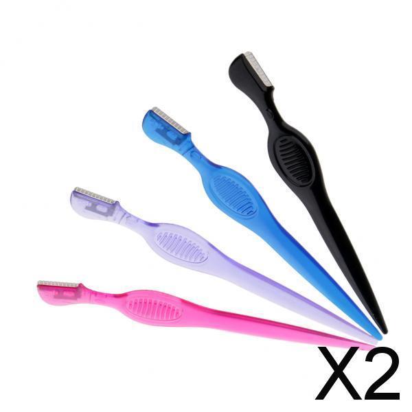2x4pcs Eyebrow Trimmer Lip Brow Shaper Shaver Facial Hair Remover Random
