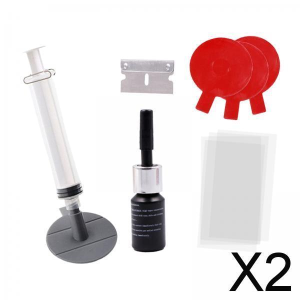 2xPractical Car Windshield Repair Kit Crack Chip Scratch Repair Style A