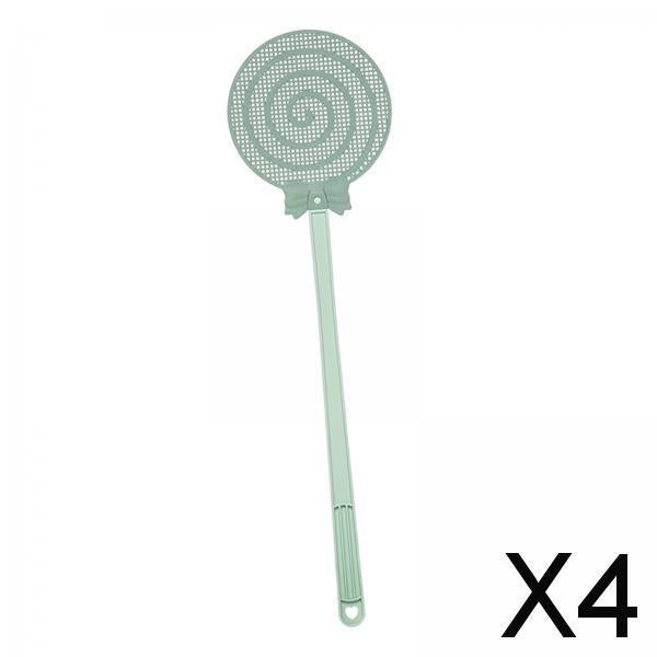 4xHeavy Duty Fly Swatter Manual Fly Swatter for Indoor Classroom Outdoor Green