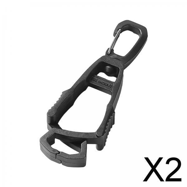 2xOutdoor Glove Clip Anti Lost Multipurpose Hook for Outdoor Belt Loop Glasses Black
