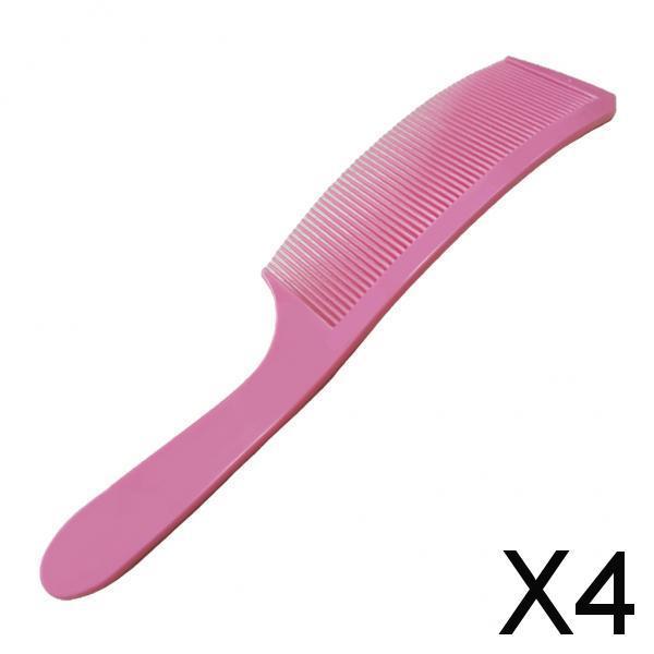 4xBarber Stylist Curved Styling Comb Flat Top Hairdressing Comb Pink