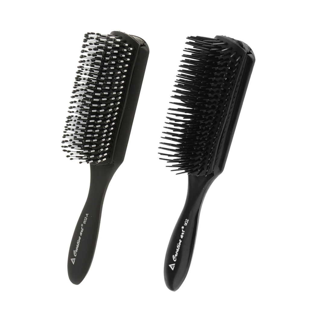2 Pieces Black Salon Barber Anti-Static Hairdressing Hair Styling Comb Brush