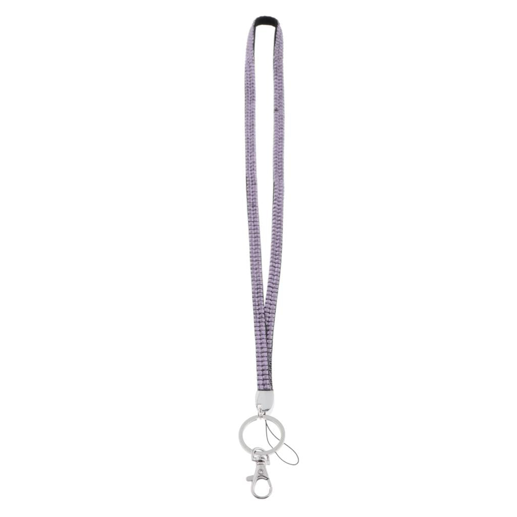Lanyard ID Badge Card Holder Strap Sparkling Phone Neck Straps Light Purple