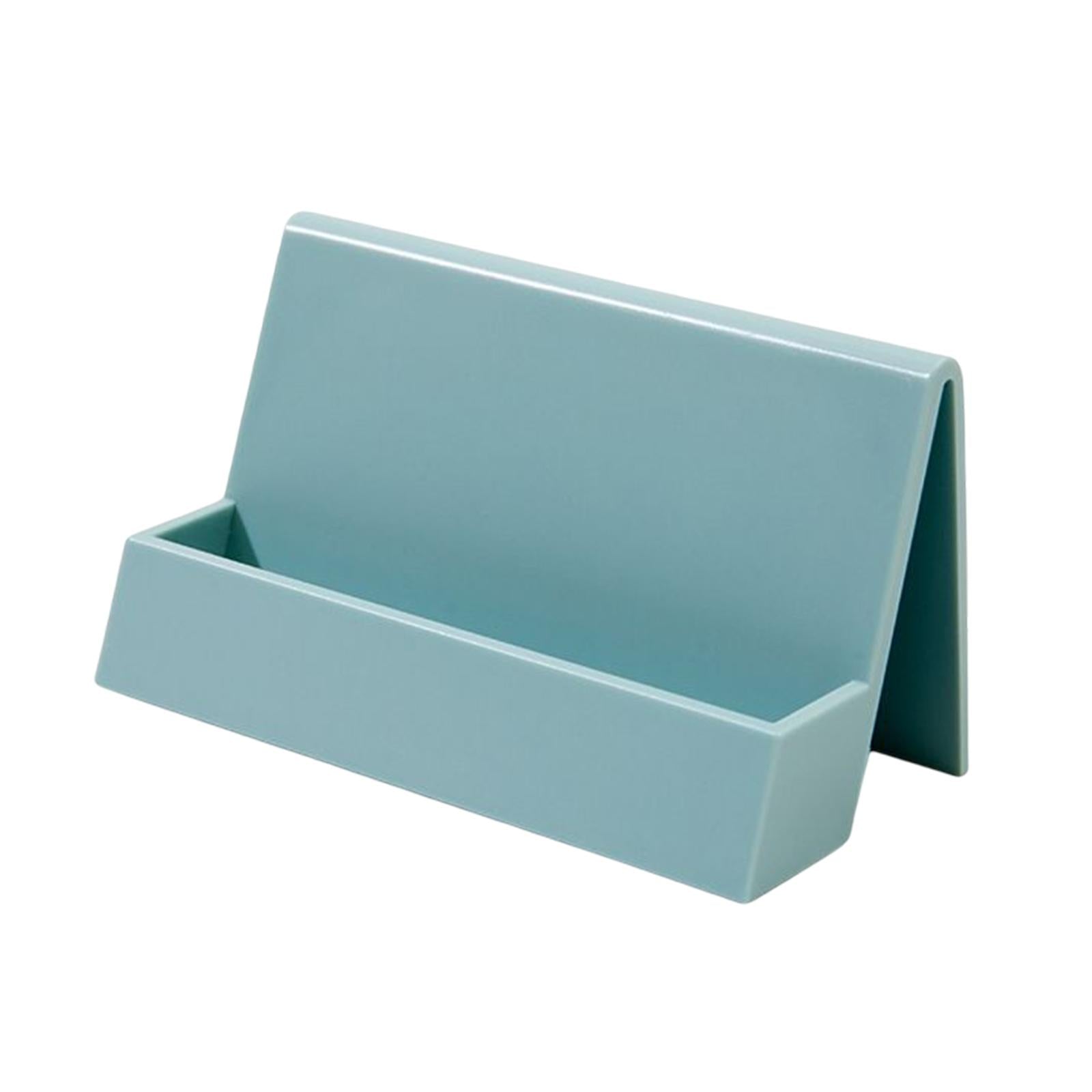 Name Card Rack Durable Office Supplies Sturdy for Countertop Desk Desktop Lake blue