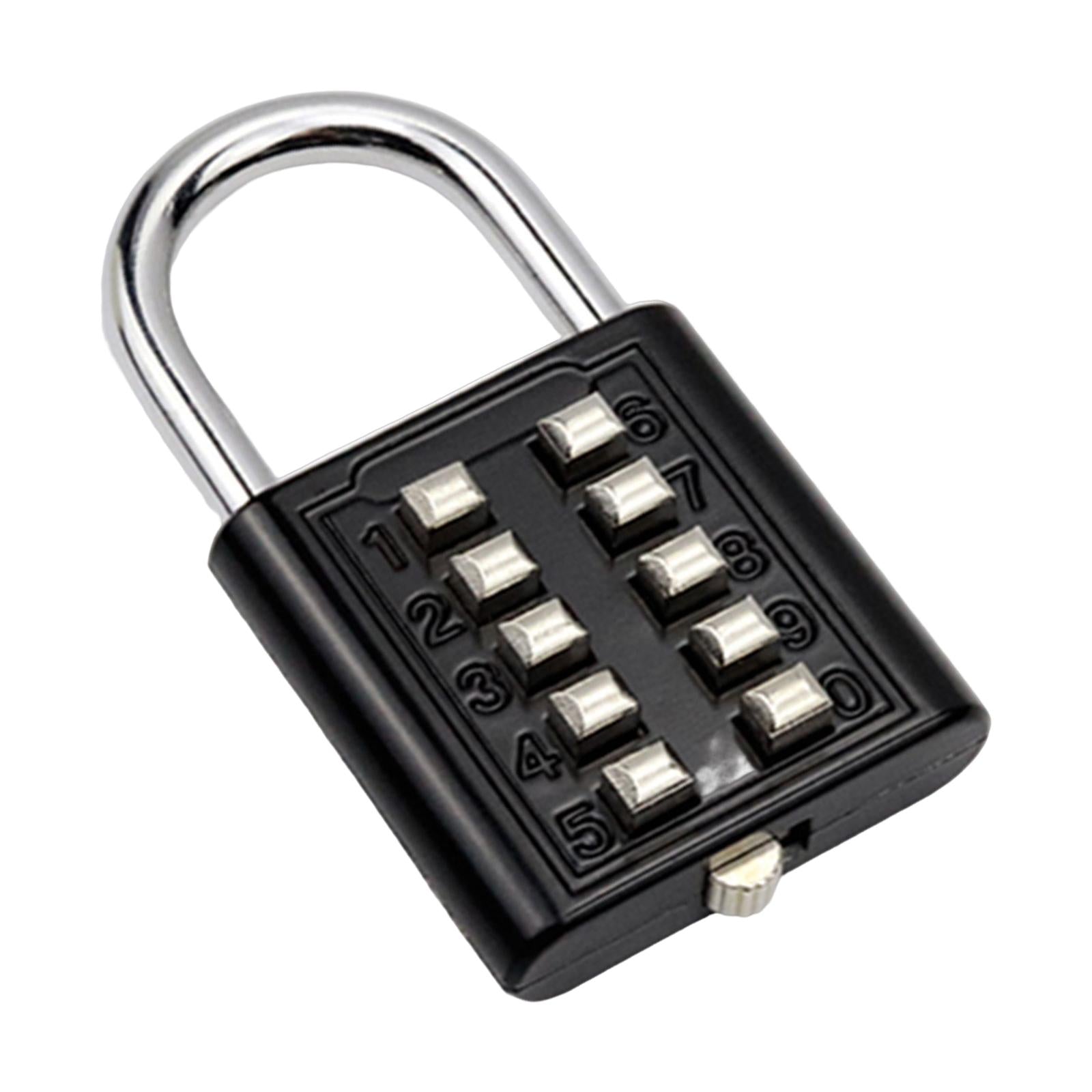 10 Digit Combination Padlock Lengthened Shackle locks for Cabinet Gate Fence Black