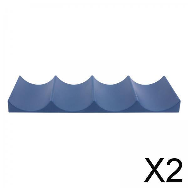 2xWine Rack Countertop Worktops Minimalist Tabletop Stackable Wave Shape blue