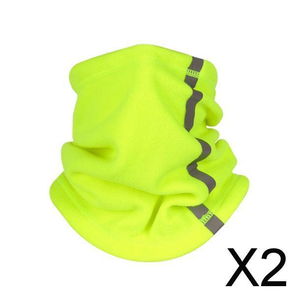 2xFace Mask Neck Gaiter Breathable Windproof Fishing Scarf Fluorescent Green