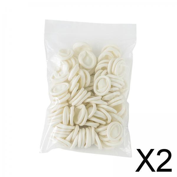 2xRubber Fingertips Protective Latex Finger Cots for Jewelry Cleaning Nail Art 200Pcs