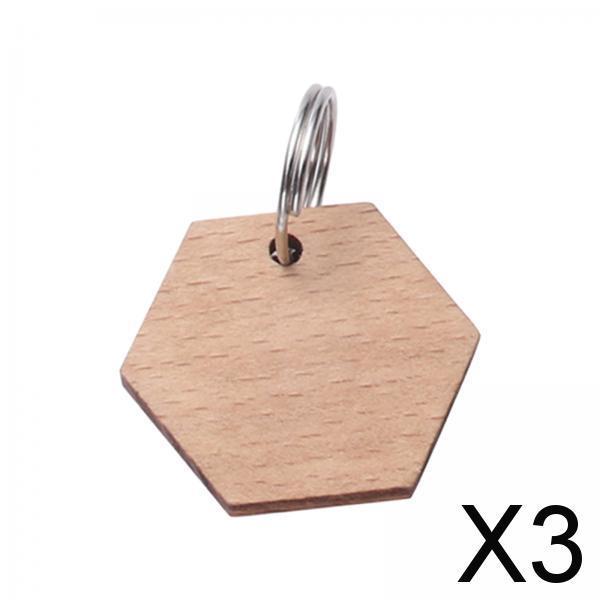 3xUnfinished Dog Tag Identification Tag Prevent Pet Lost Personalized Pets Tag Hexagon 3x2.55x0.2cm