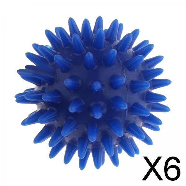 6xSpike Massage Ball Exercise Foot Massage Ball for Back Hand Palms Feet Soles Blue