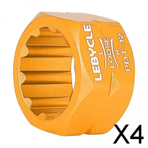 4xBike Pedal Repair Tool Accessories Axle Spindle Removal for Bike MTB golden