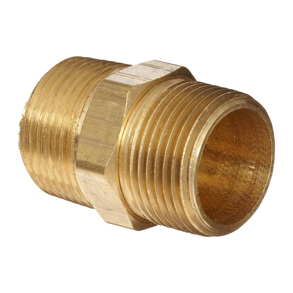 DN15 Adapter Brass Hex Nipple Fitting Pipe Fitting for Air Fuel Gas Water