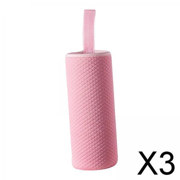 3xNeoprene Water Bottle Carrier Bag Cup Sleeve Holder Embossed 550ml Pink