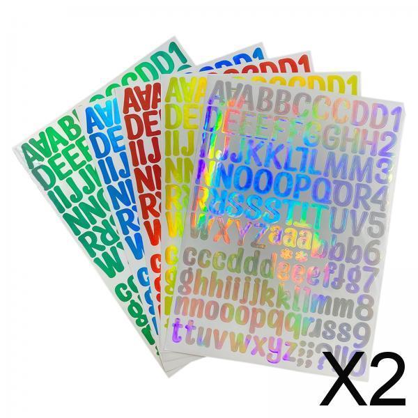 2xHolographic Alphabet Number Stickers Vinyl Decals Labels for Graduation