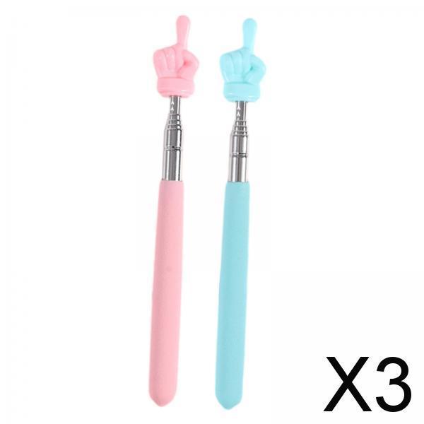 3x2 Pieces Extendable Finger Pointer Sticks Telescopic Teachers Finger Pointer Pink Blue