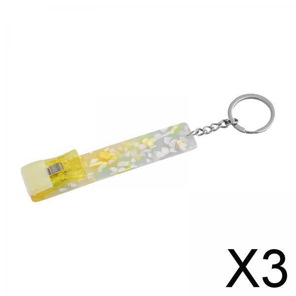3xCredit Card Puller ATM Keychain Card Clip for Long Nails Picker Card Grabber Yellow
