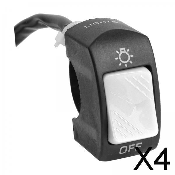 4xMotorcycle Headlight Control Switch Button Easy Installation Replaces on Off Switch Gray