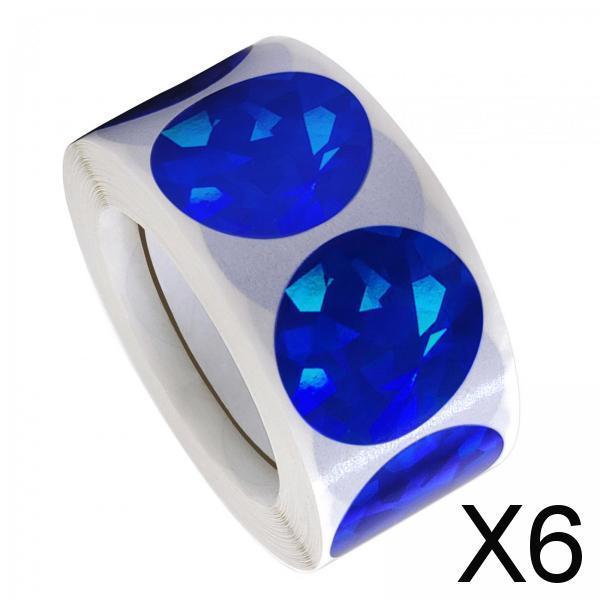 6x500x/Roll Self Adhesive Seal Stickers for Boutiques Greeting Card DIY Crafts Blue