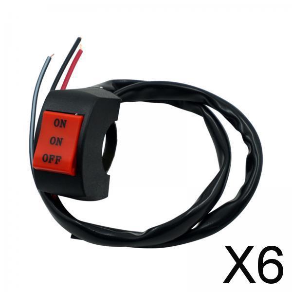 6xMotorcycle Headlight Switch 7/8 inch 22mm Handlebar Toggle Switch