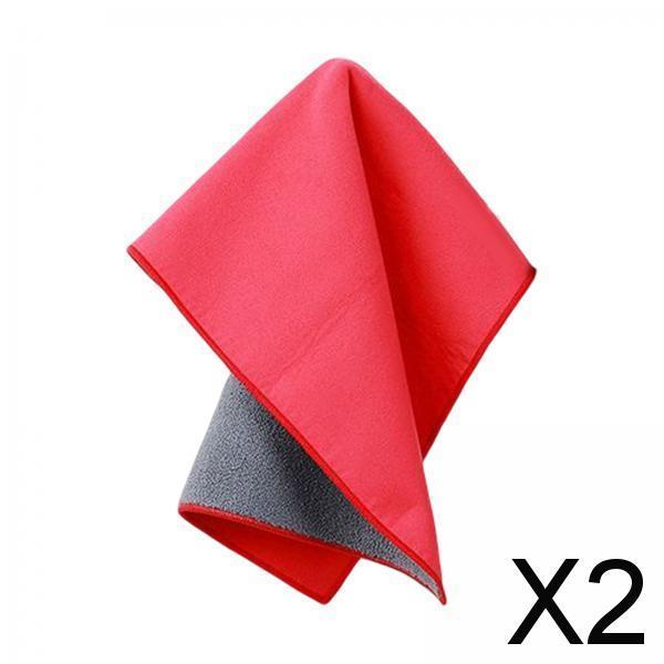 2xCar Wash Drying Towel Reusable and Washable Spotless for Car Washing Drying red 30cmx60cm