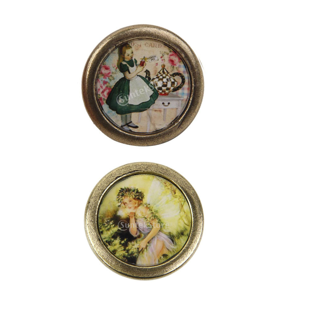 2 Pieces Girl Printed Wardrobe Cabinet Door Pulls Furniture Handles Hardware