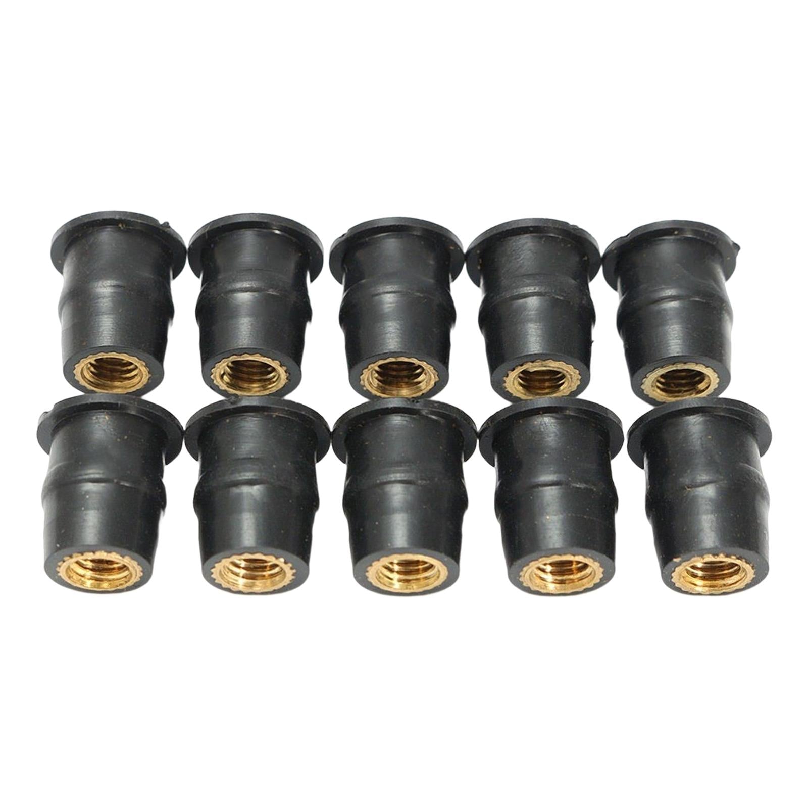10Pcs M5 Rubber Nuts Windshield Bolts Hardware Replacement for Car