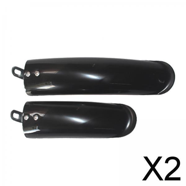 2x2Pcs Folding Bike Mudguard Mud Guard Front Rear Fenders Cycling Parts Black 14inch