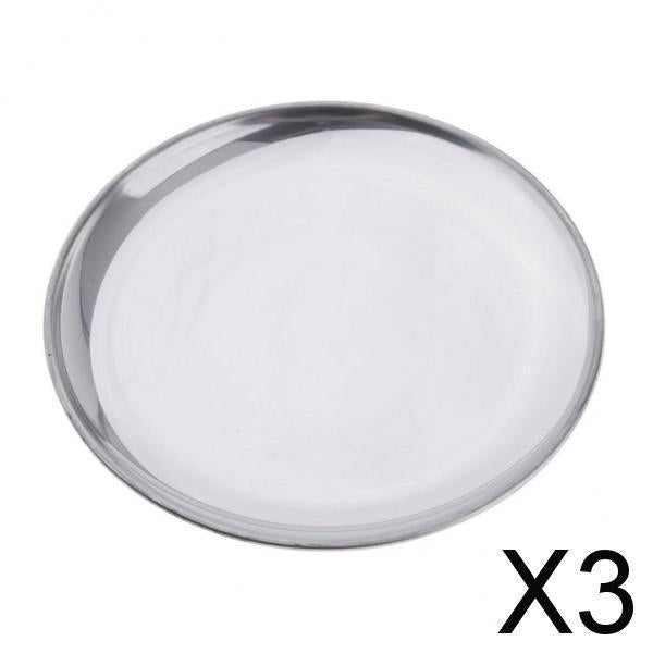 3xStainless Steel Round Plates 17CM