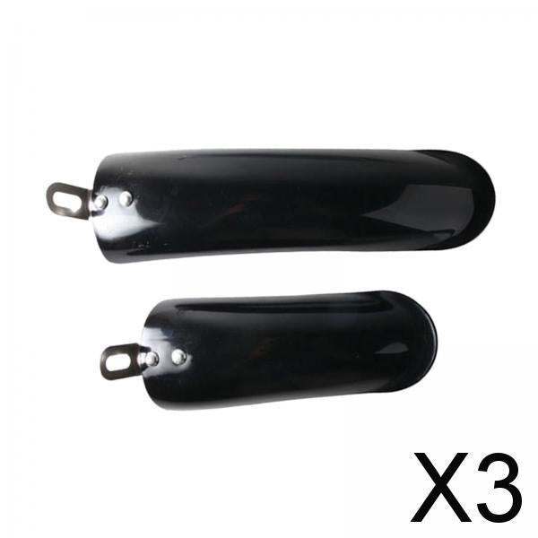 3x2Pcs Folding Bike Mudguard Mud Guard Front Rear Fenders Cycling Parts Black 12inch