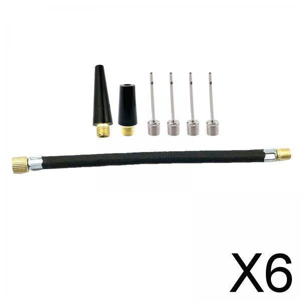 6xBall Nozzle Adapter Hand Pump Inflator Connector Bike Accessories 7 Pieces