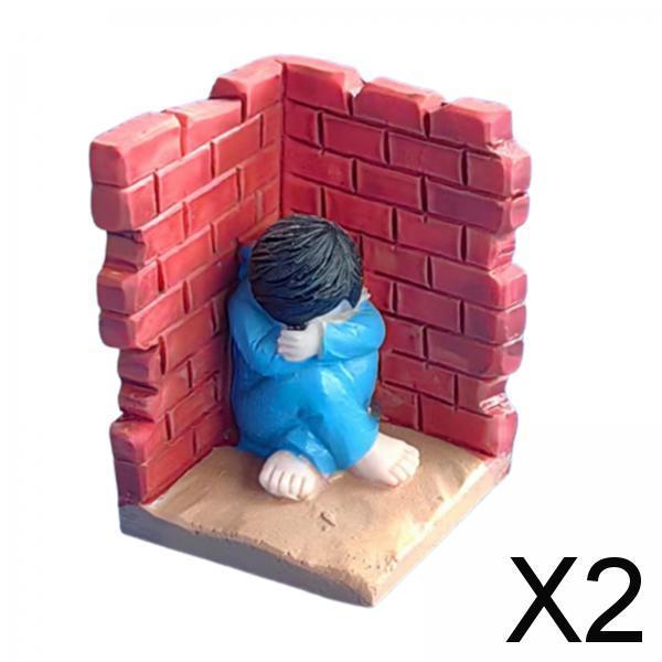 2xDiorama Figure Miniature Layout for Photo Props DIY Projects Micro Landscape