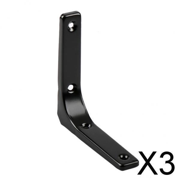 3xHeavy Duty Shelf Bracket Wall Hanging Shelve L Shaped Brackets Black 4Inch