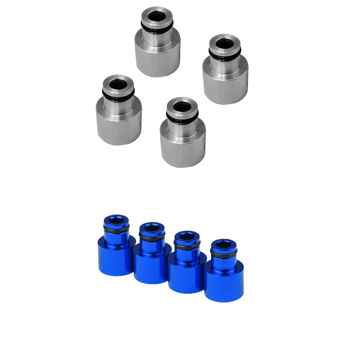 8pcs Blue+Sliver Fuel Injector Adapters for Acura RDX B16 B18 D16Z D16Y