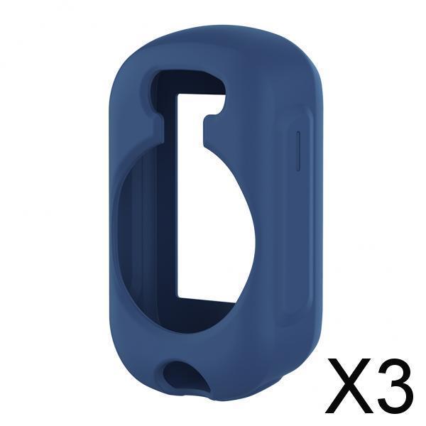 3xNew Silica Gel Case Shell Waterproof For Garmin edge130 GPS Watch Dark Blue