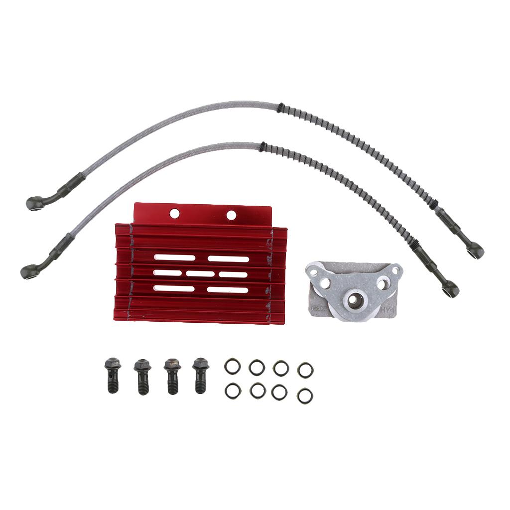 Motorcycle Engine Oil Cooler Radiator Kit for Hose 125cc Fit Pit Dirt Bike