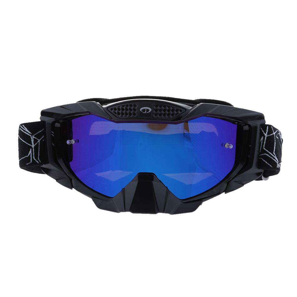Motorcycle Windproof Anti-Fog Dustproof Goggles Colorful Lens Black