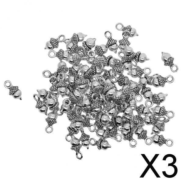 3x50 Piece DIY Antique Acorn Charms Pendants Dangle Beads Jewelry DIY Findings
