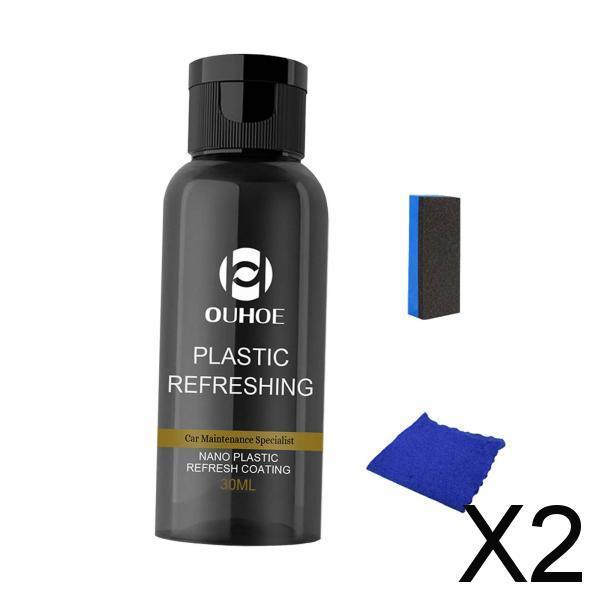2xCar Plastic Restorer Plastic Revitalizing Coating Agent for Trucks Cars 30ml